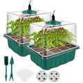 Seed starter tray with grow light and humidity dome