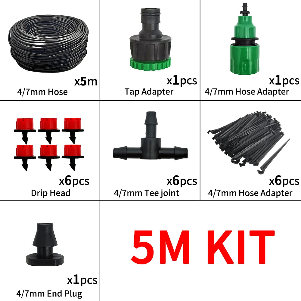 Drip irrigation kit with adjustable drippers