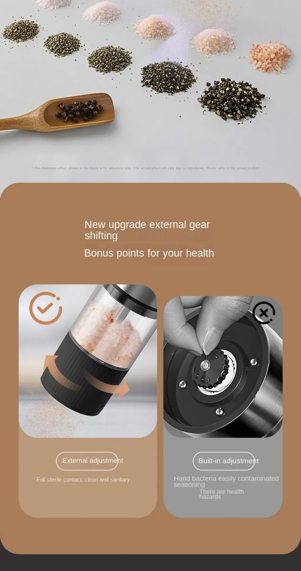 Electric salt and pepper grinder set