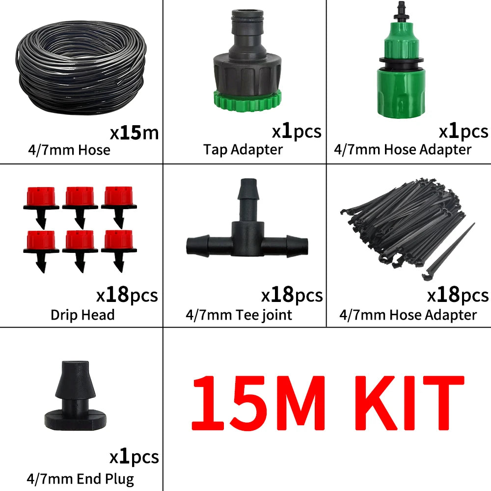 Drip irrigation kit with adjustable drippers