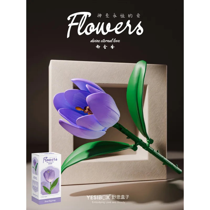 DIY building block flower kit