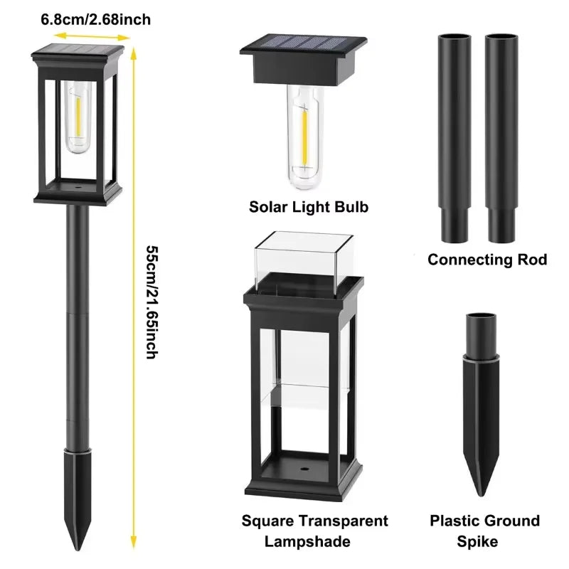 Solar pathway lantern stake light