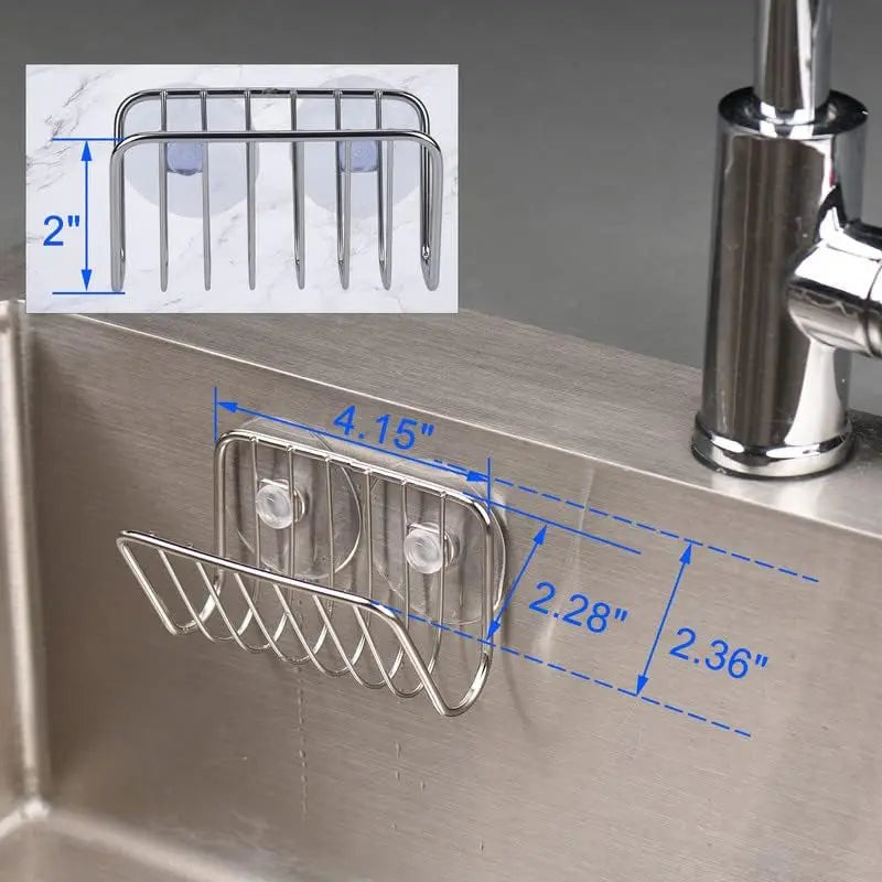 Stainless steel sink sponge holder