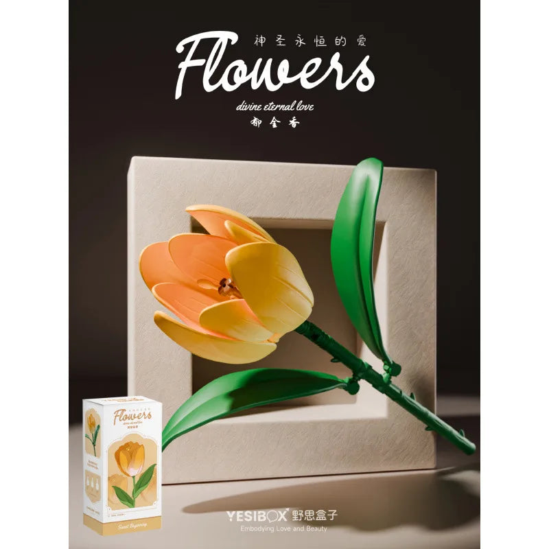 DIY building block flower kit