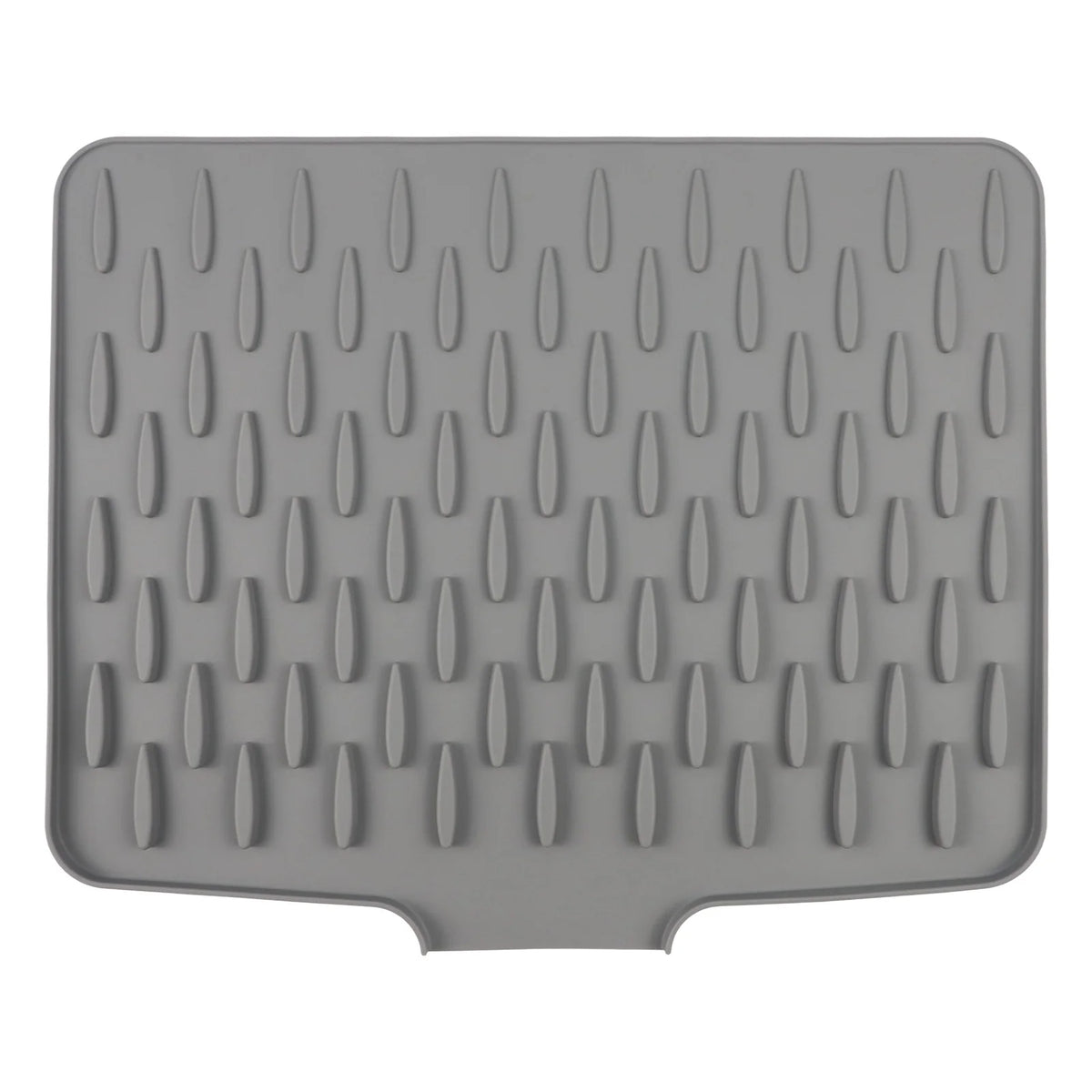Silicone dish drying mat with tilted draining design