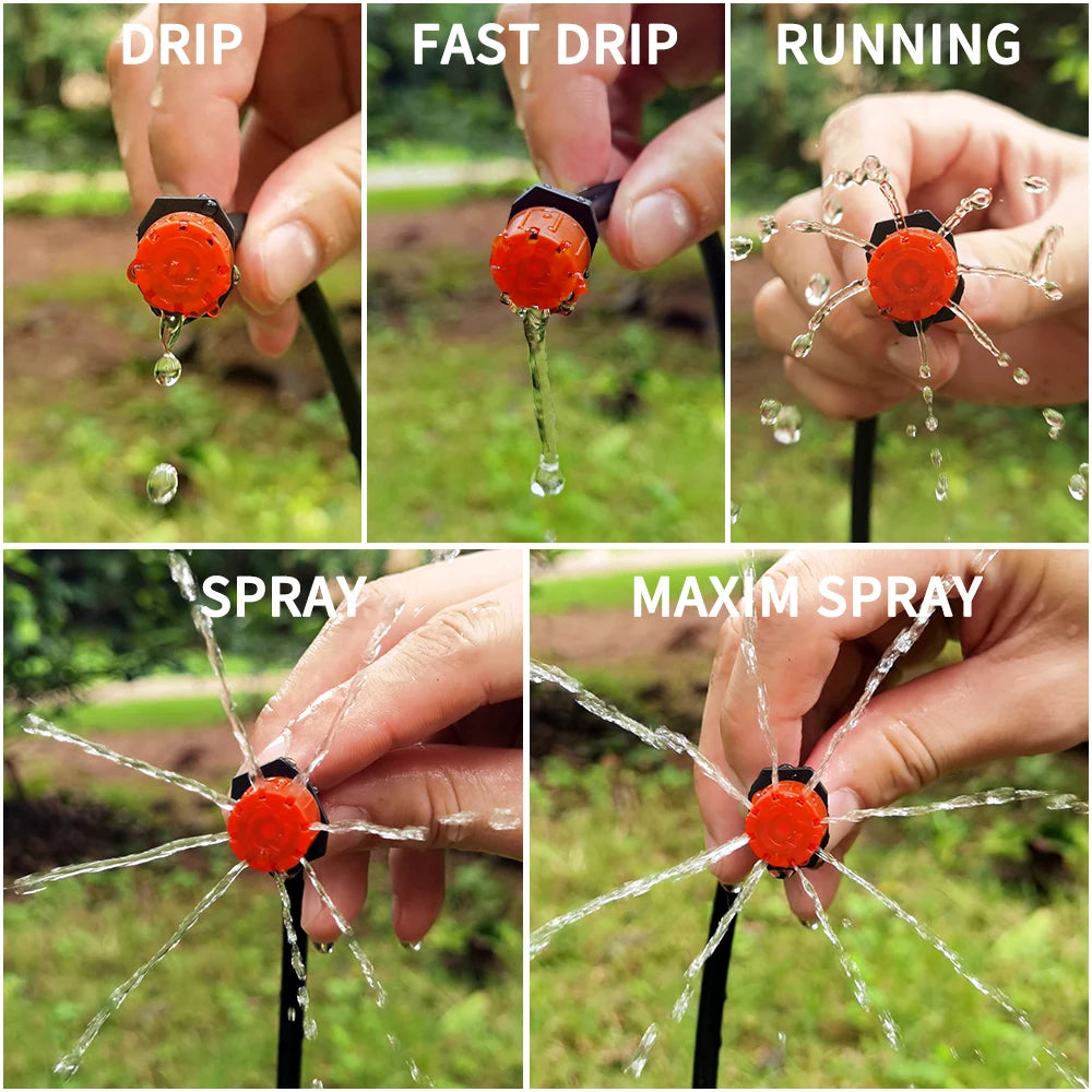 Drip irrigation kit with adjustable drippers