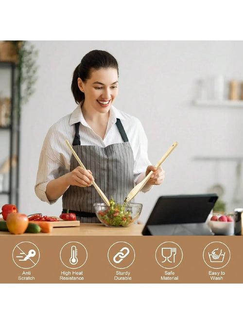 Bamboo kitchen utensil set