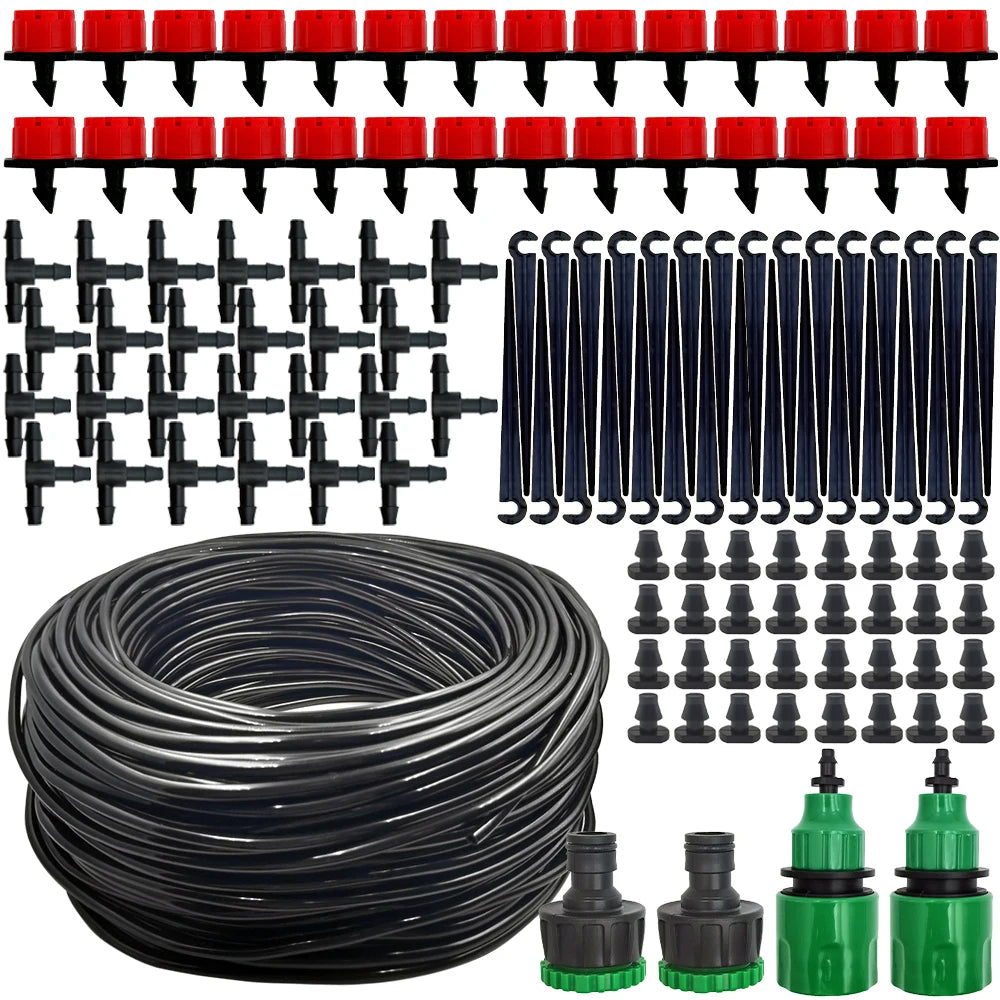 Drip irrigation kit with adjustable drippers
