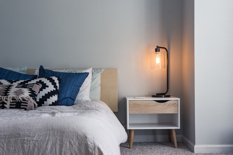 Bedroom organization phone holder nightstand alternative
